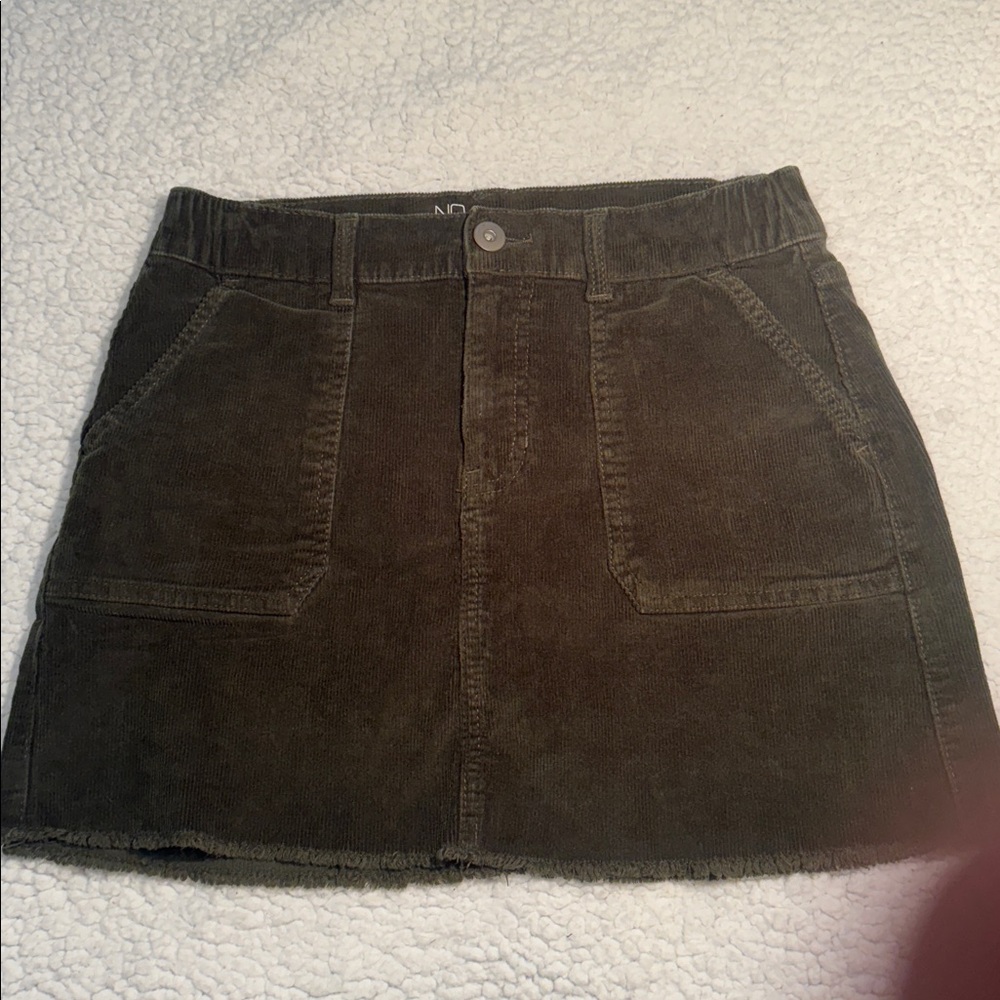 NOBO Olive Green Corduroy High Rise Skirt